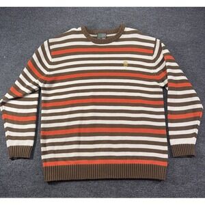 Southpole Sweater Mens XXL Brown‎ Orange Striped Heavy Knit Streetwear Hip Hop